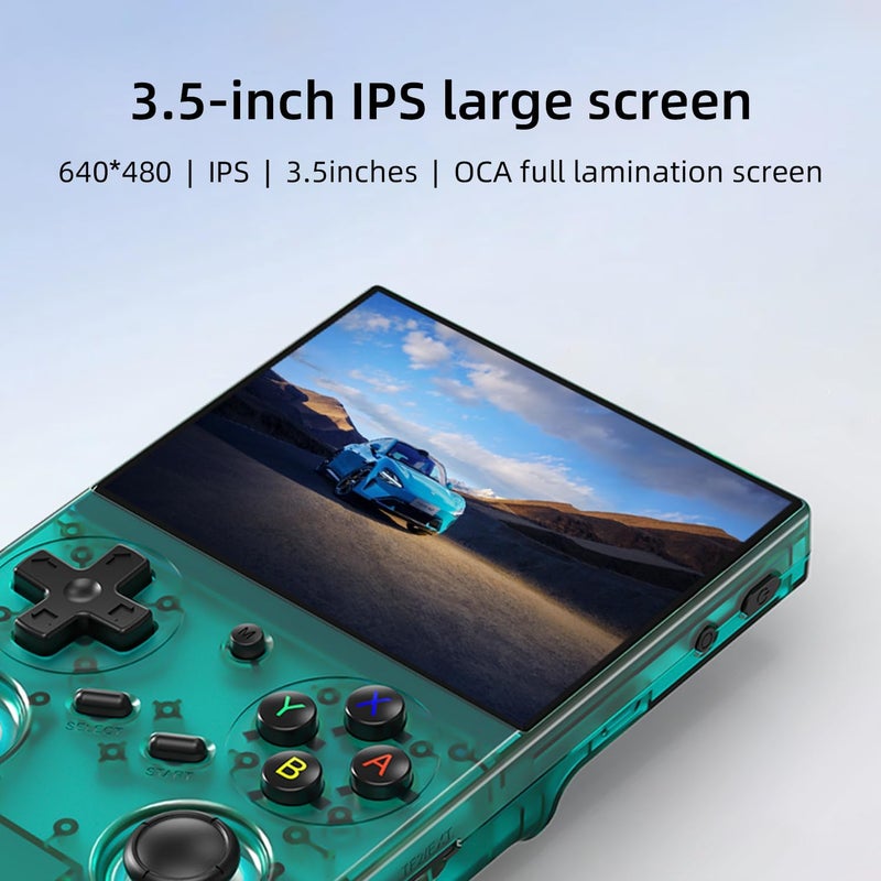Voacle RG35XX Pro Retro Handheld Game Console , RG 35XXPro Support HDMI TV Output 5G WiFi Bluetooth 4.2 , 3.5 Inch IPS Screen Linux System Preloaded 4353 Games 3200mAh Battery(Transparent Teal-New) - Image 3